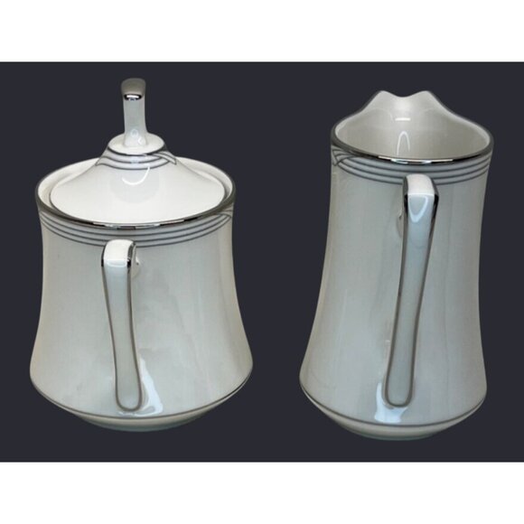 Noritake Fine China Sterling Cove 7720 Creamer and Sugar Set - Picture 2 of 7